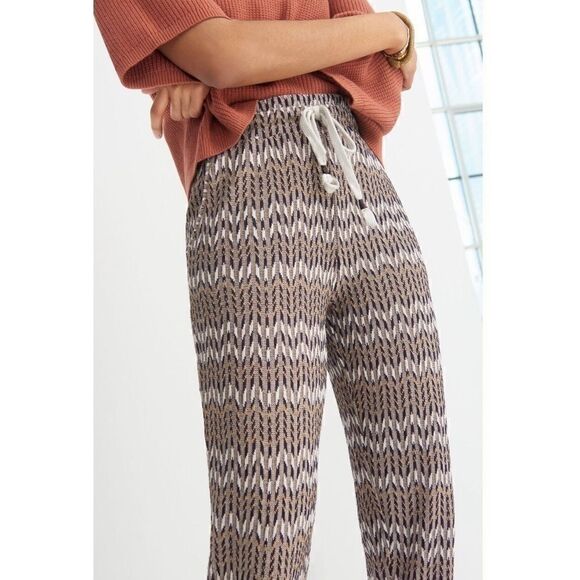 NEW Anthropologie Mary Jacquard Chevron Drawstring Jogger Lounge Pants Small - Picture 4 of 5